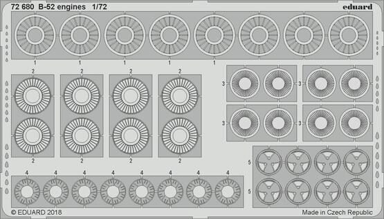 Eduard Accessories 72680 B-52G engines for Modelcollect