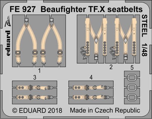Eduard Accessories FE927 Beaufighter TF.X seatbelts STEEL f.Revell
