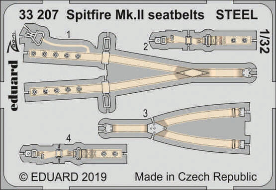Eduard Accessories 33207 Spitfire Mk.II seatbelts STEEL f.Revell