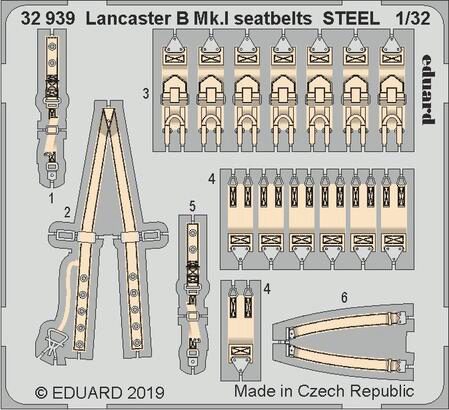 Eduard Accessories 32939 Lancaster B Mk.I seatbelts STEEL f.HKM
