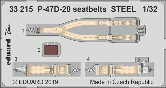 Eduard Accessories 33215 P-47D-20 seatbelts STEEL for Trumpeter