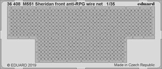 Eduard Accessories 36408 M551 Sheridan front anti-RPG wire net for Tamiya