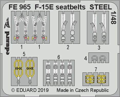 Eduard Accessories FE965 F-15E seatbelts STEEL f.Great Wall Hobby