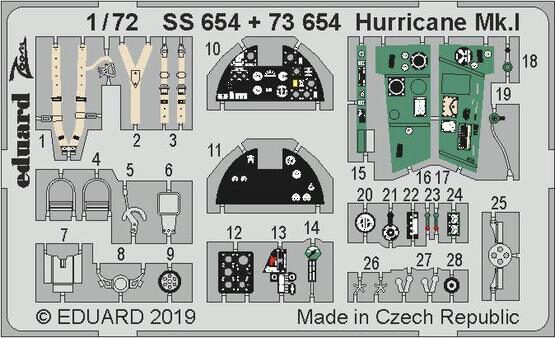 Eduard Accessories SS654 Hurricane Mk.I for Arma Hobby
