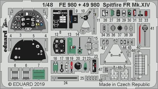 Eduard Accessories 49980 Spitfire FR Mk.XIV for Airfix