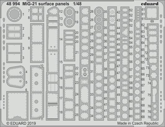 Eduard Accessories 48994 MiG-21 surface panels for Eduard