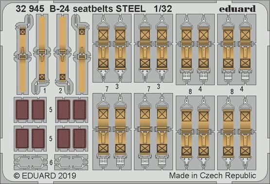 Eduard Accessories 32945 B-24 seatbelts STEEL for Hobby Boss