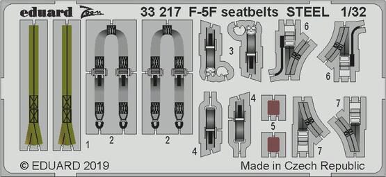 Eduard Accessories 33217 F-5F seatbelts STEEL for Kitty Hawk