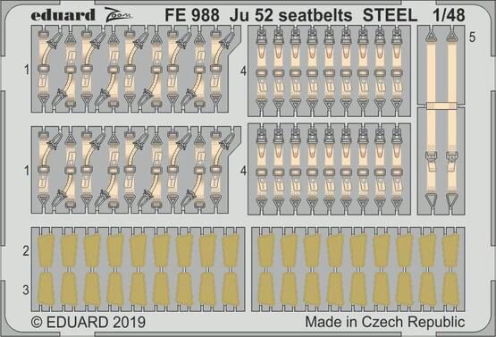 Eduard Accessories FE988 Ju 52 seatbelts STEEL for Revell