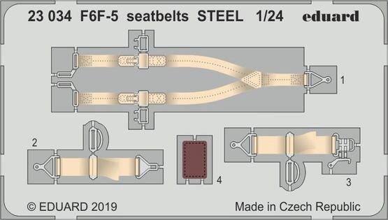 Eduard Accessories 23034 F6F-5 seatbelts STEEL for Airfix