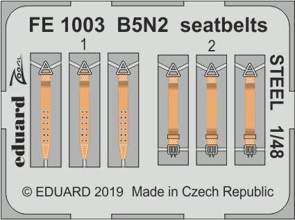 Eduard Accessories FE1003 B5N2 seatbelts STEEL for Hasegawa