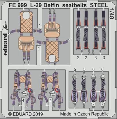 Eduard Accessories FE999 L-29 Delfin seatbelts STEEL for AMK