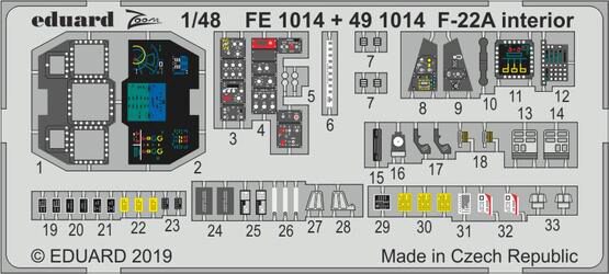 Eduard Accessories 491014 F-22A interior for Hasegawa