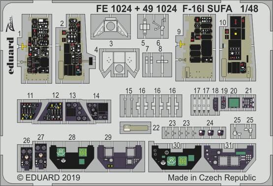 Eduard Accessories 491024 F-16I SUFA interior for Hasegawa