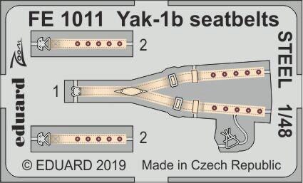Eduard Accessories FE1011 Yak-1b seatbelts STEEL for Zvezda