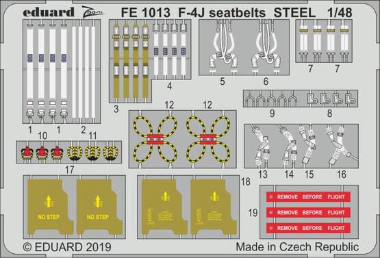 Eduard Accessories FE1013 F-4J seatbelts STEEL for Academy