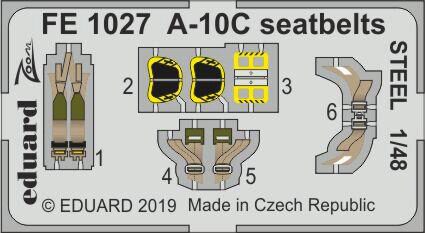 Eduard Accessories FE1027 A-10C seatbelts STEEL for Italeri