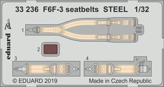 Eduard Accessories 33236 F6F-3 seatbelts STEEL for Trumpeter