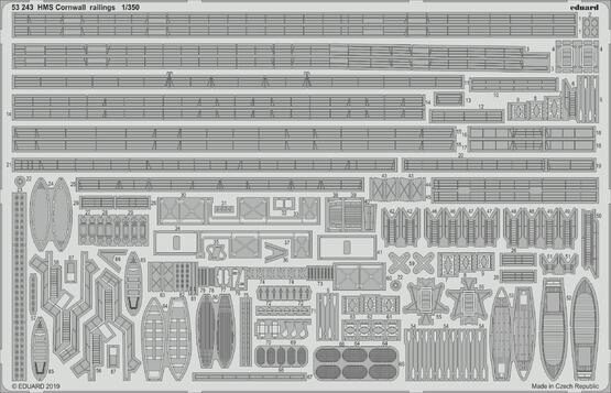 Eduard Accessories 53243 HMS Cornwall railings for Trumpeter