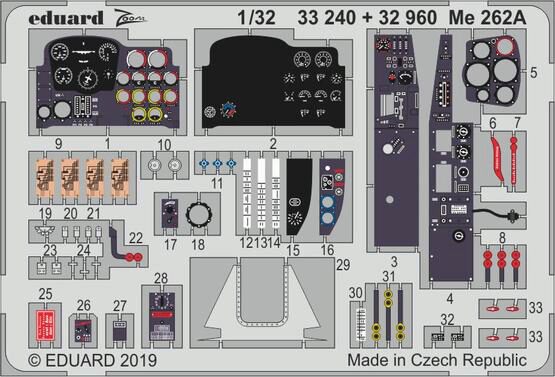 Eduard Accessories 32960 Me 262A interior for Revell