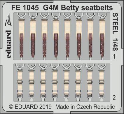 Eduard Accessories FE1045 G4M Betty seatbelts STEEL for Tamiya