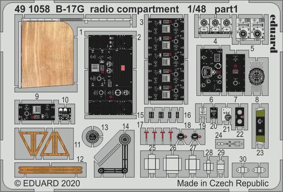 Eduard Accessories 491058 B-17G radio compartment for HKM