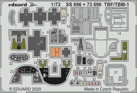 Eduard Accessories SS696 TBF/TBM-1 Avenger for Hasegawa