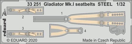 Eduard Accessories 33251 Gladiator Mk.I seatbelts STEEL for ICM