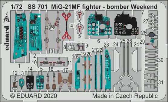 Eduard Accessories SS701 MiG-21MF fighter-bomber Weekend for Eduard