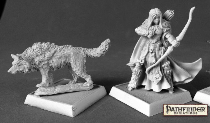 Reaper Miniatures 60181 Adowyn & Leryn (Iconic Hunter & Wolf)
