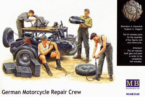 Master Box Ltd. MB3560 German Motorcycle repair team