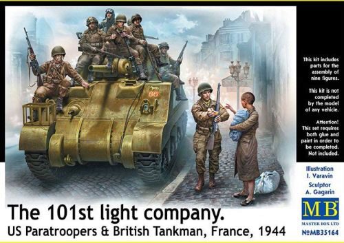 Master Box Ltd. MB35164 101th light company.US paratroopers and British tankmen