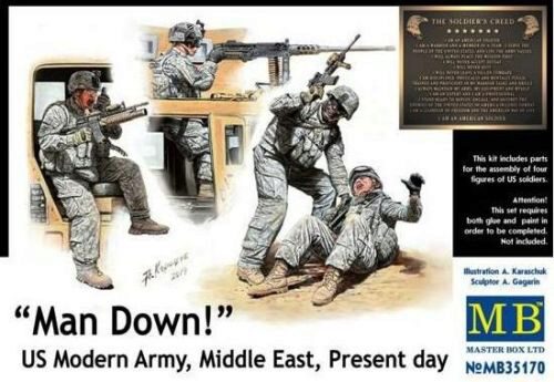 Master Box Ltd. MB35170 Man Down! U.S. Modern Army,Middle east