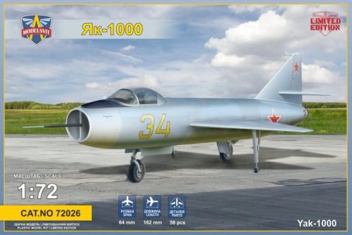 Modelsvit MSVIT72026 Yakovlev Yak-1000 Soviet supersonic demo