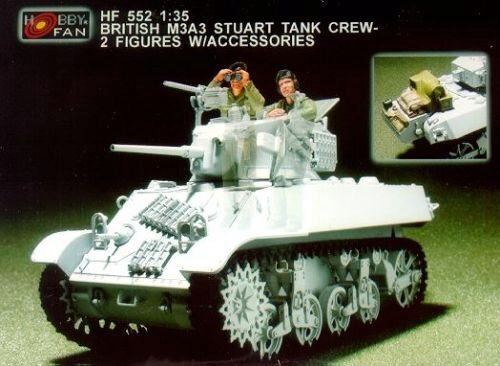 Hobby Fan HF552 Brit. M3A3 Stuart tank crew- 2F. w/Acc.