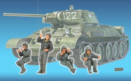 Hobby Fan HF588 T-34 Tank Crew(1)- 4 Figures