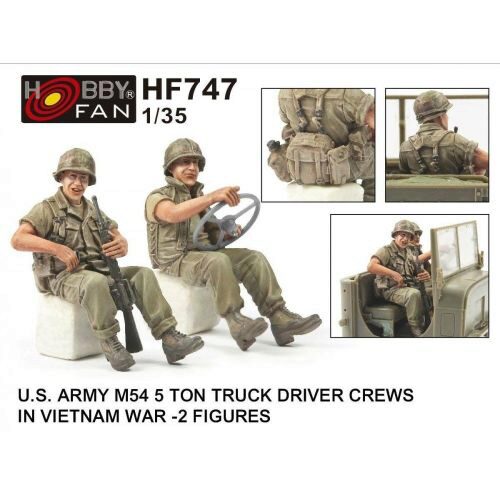 Hobby Fan HF747 U.S. ARMY M54 5Ton TRUCK DRIVER CREWS IN VIETNAM WAR-2 FIGURES