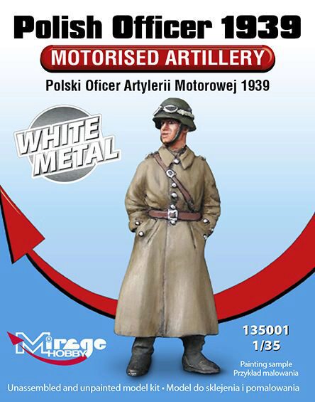 Mirage Hobby 135001 Polish Officer 1939 Motorised Artillery White Metal