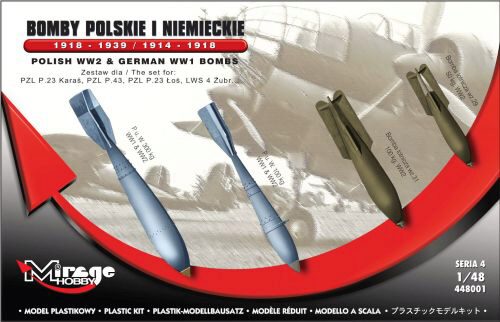 Mirage Hobby 448001 German WWI Bombs 1918-1939 & 1914-1918