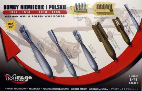 Mirage Hobby 848401 German WWI & Polish WWII Bombs Max Set