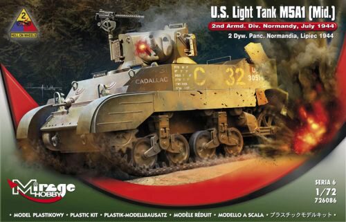 Mirage Hobby 726086 U.S.Light Tank M5A1 (Mid) 2nd Armd.Div.N
