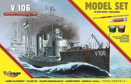 Mirage Hobby 840064 V 106 German WWI Torpedo Ship(Model Set