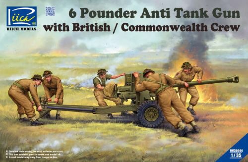 Riich Models RV35044 6 Pounder Anti Tank Gun with British Commonwealth Crew