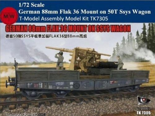 T-Model TK7305E German 88mm FLAK 36 MOUNT ON SSYS WAGON