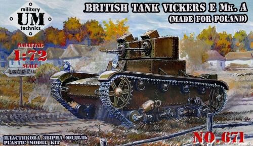 Unimodels UMT671 Vickers E Mk.A British tank(made f.Polan rubber tracks