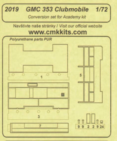 CMK 2019 GMC 353 Clubmobile - conversion set für Academy Bausatz