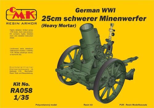 CMK 129-RA058 German WWI 25cm schwerer Minenwerfer/ Heavy Mortar-All Resin kit