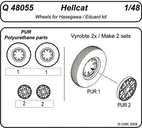 CMK Q48055 Hellcat Wheels für Hasegawa und Eduard Bausatz
