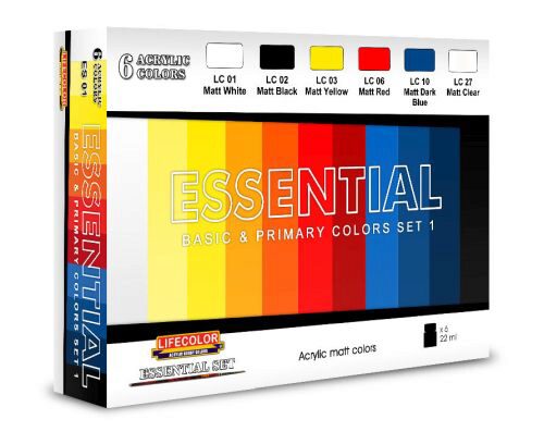 Lifecolor ES01 Essential Basic & Primary Colors Set 1