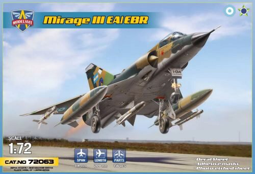 Modelsvit MSVIT72063 Mirage IIIEA/EBR fighter-bomber (6 camos)